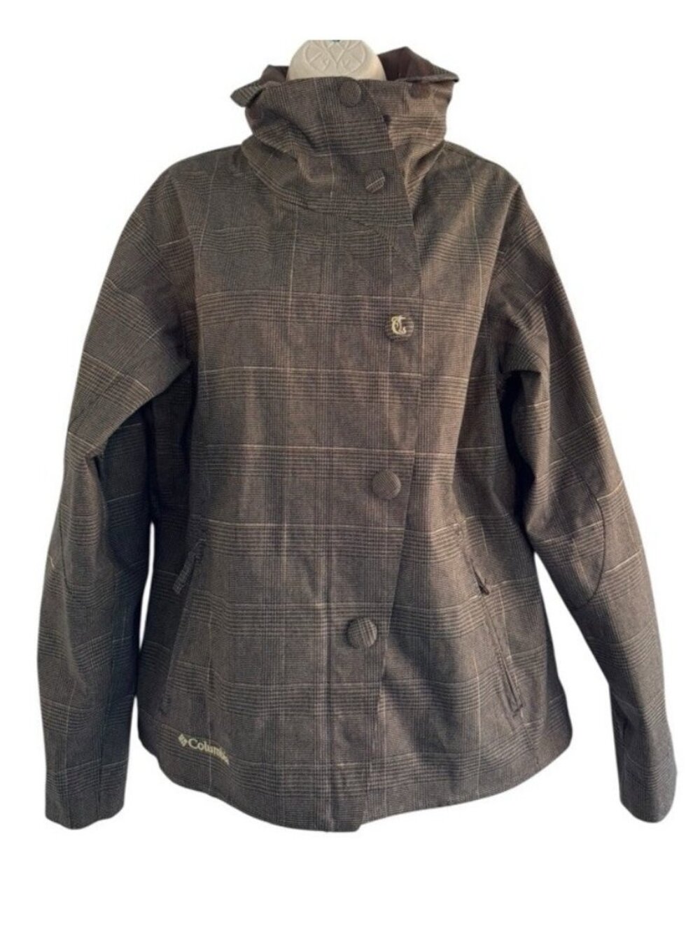 Columbia Convert Women's Sz M Boardwear Brown Snow Ski Hooded Jacket